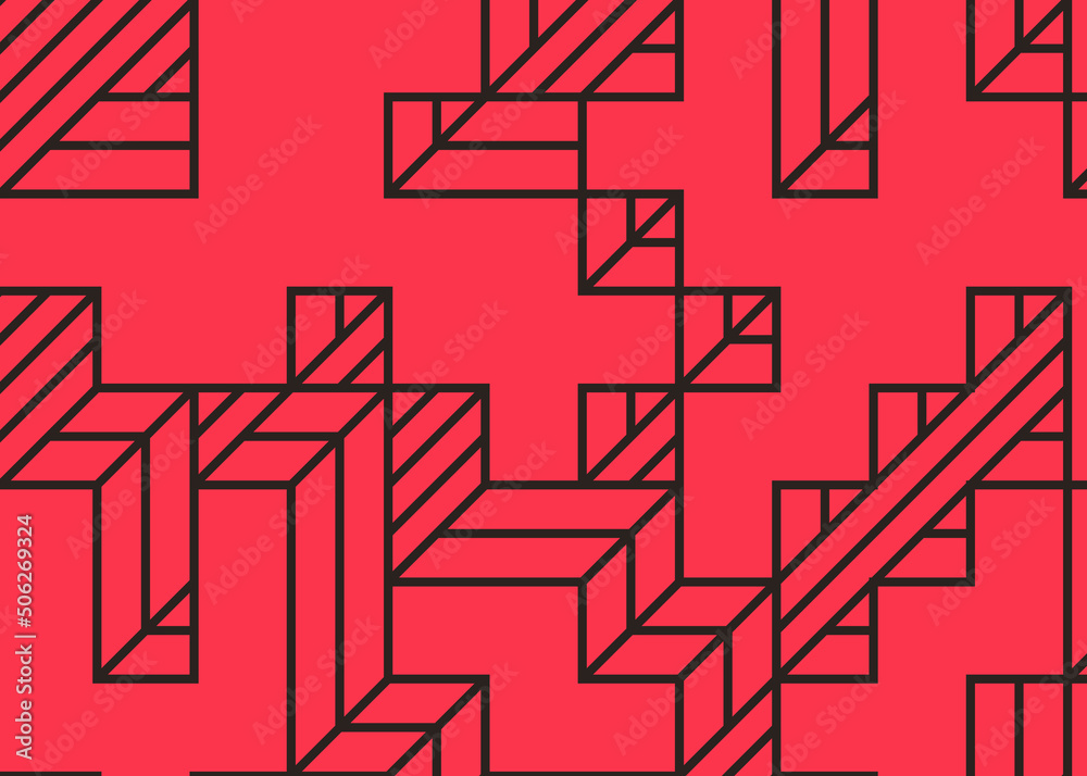 Implementation of Edward Zajec’s “Il Cubo” from 1971. Essentially a Truchet tile set of 8 tiles and rules for placement art illustration