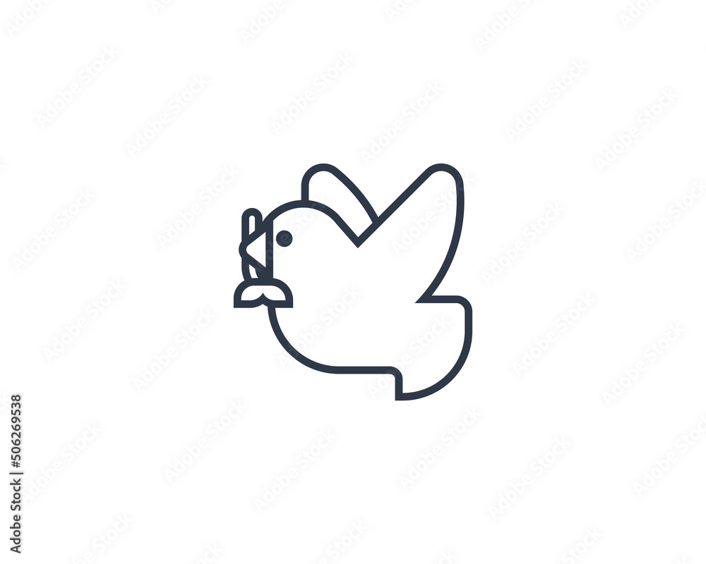 Dove vector flat emoticon. Isolated Dove emoji illustration. Pigeon icon Dove vector flat emoticon. Isolated Dove emoji illustration. Pigeon icon