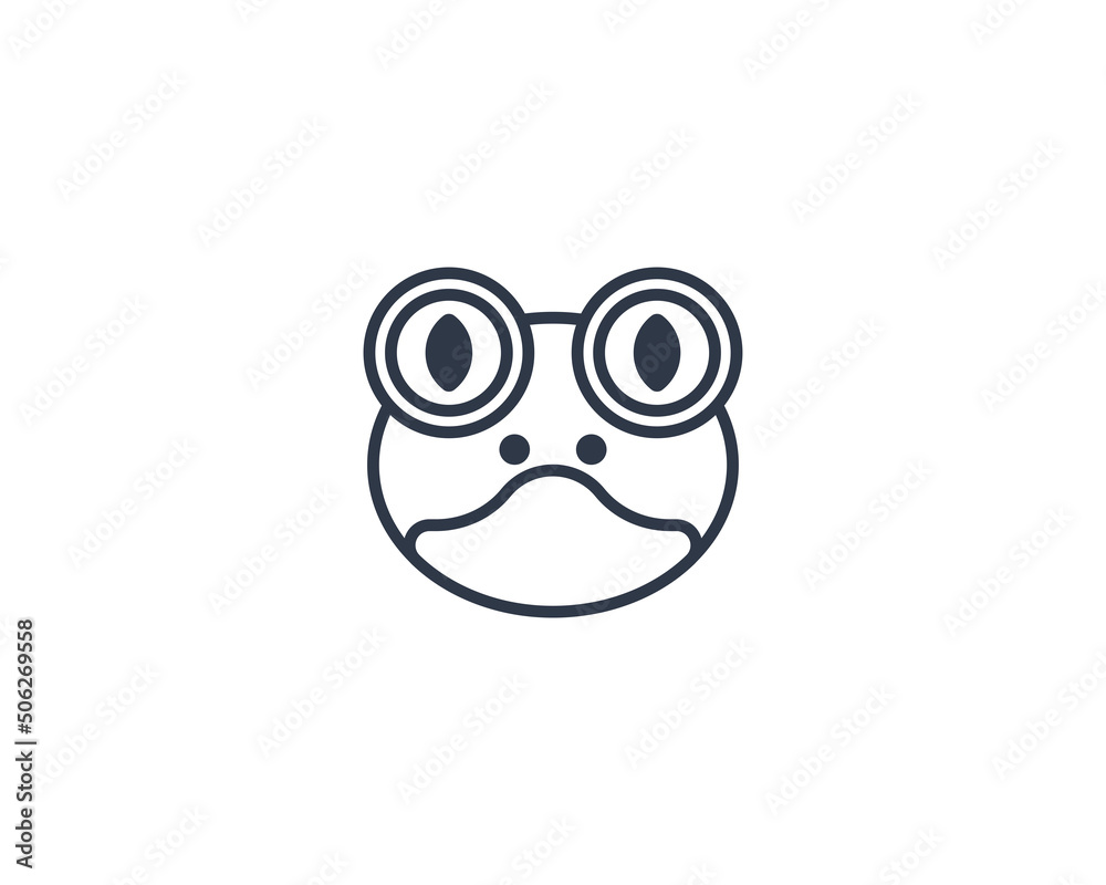 Frog face vector flat emoticon. Isolated Frog emoji illustration. Frog icon Frog face vector flat emoticon. Isolated Frog emoji illustration. Frog icon