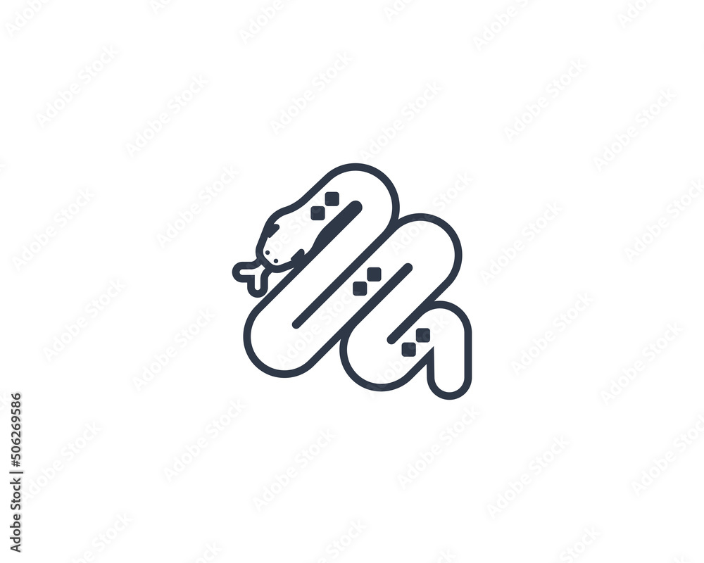 Snake vector flat emoticon. Isolated Snake emoji illustration. Snake ...