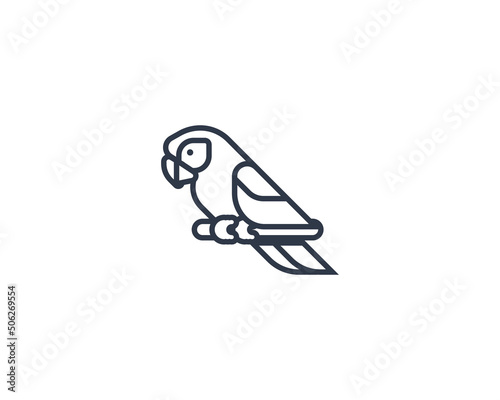 Parrot macaw vector flat emoticon. Isolated Parrot emoji illustration. Parrot icon
