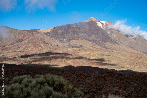 Visiting Teide national park on Tenerife and view on volcanic landscapes  Canary islands  Spain