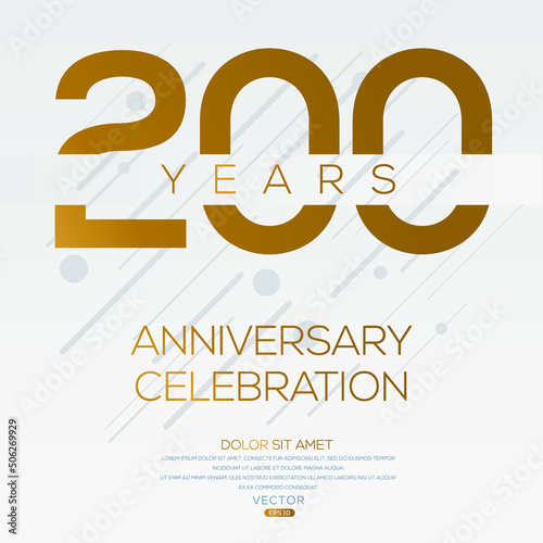200 years anniversary celebration Design, Vector illustration.