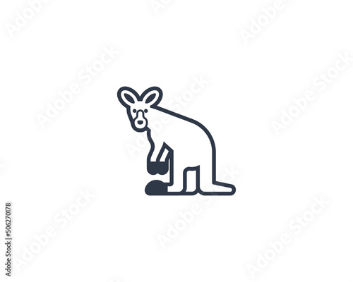 Kangaroo vector flat emoticon. Isolated Kangaroo emoji illustration. Kangaroo icon