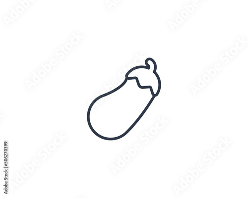 Eggplant vector flat emoticon. Isolated Eggplant emoji illustration. Eggplant icon