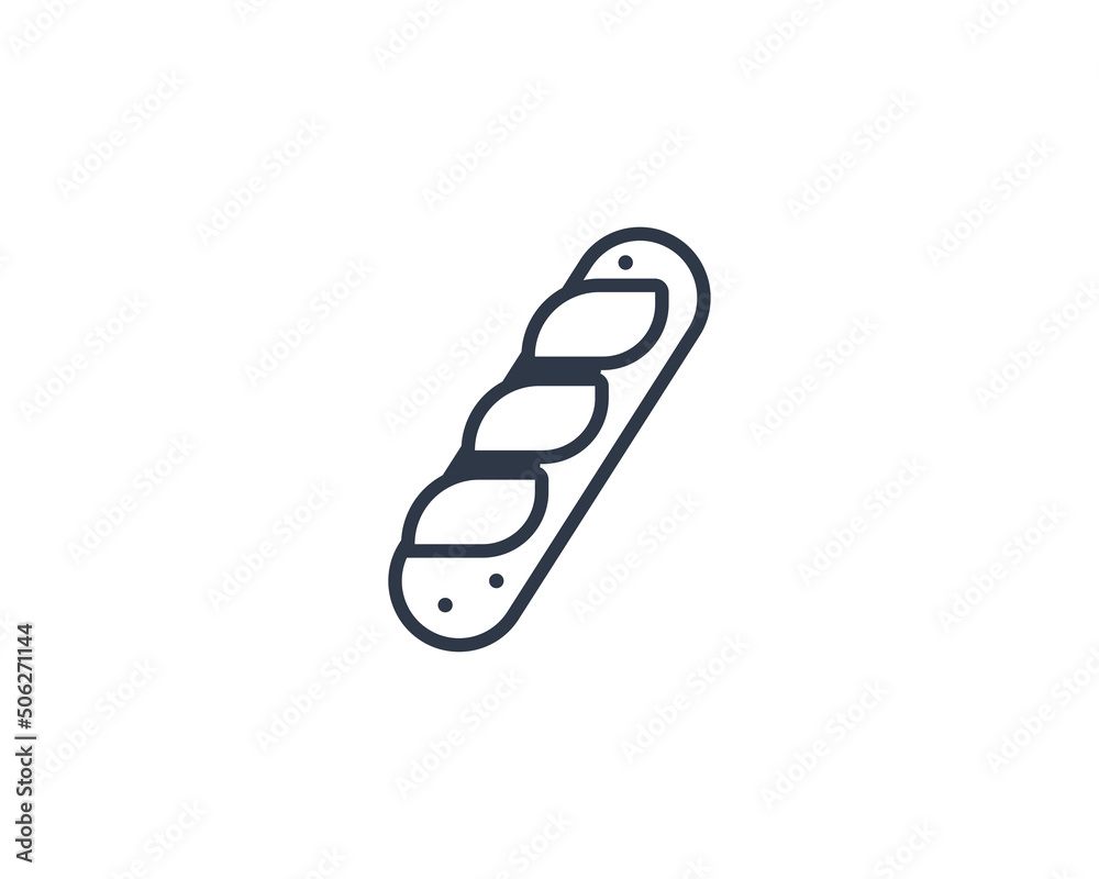 French bread vector flat emoticon. Isolated Baguette Bread emoji illustration. Baguette icon French bread vector flat emoticon. Isolated Baguette Bread emoji illustration. Baguette icon