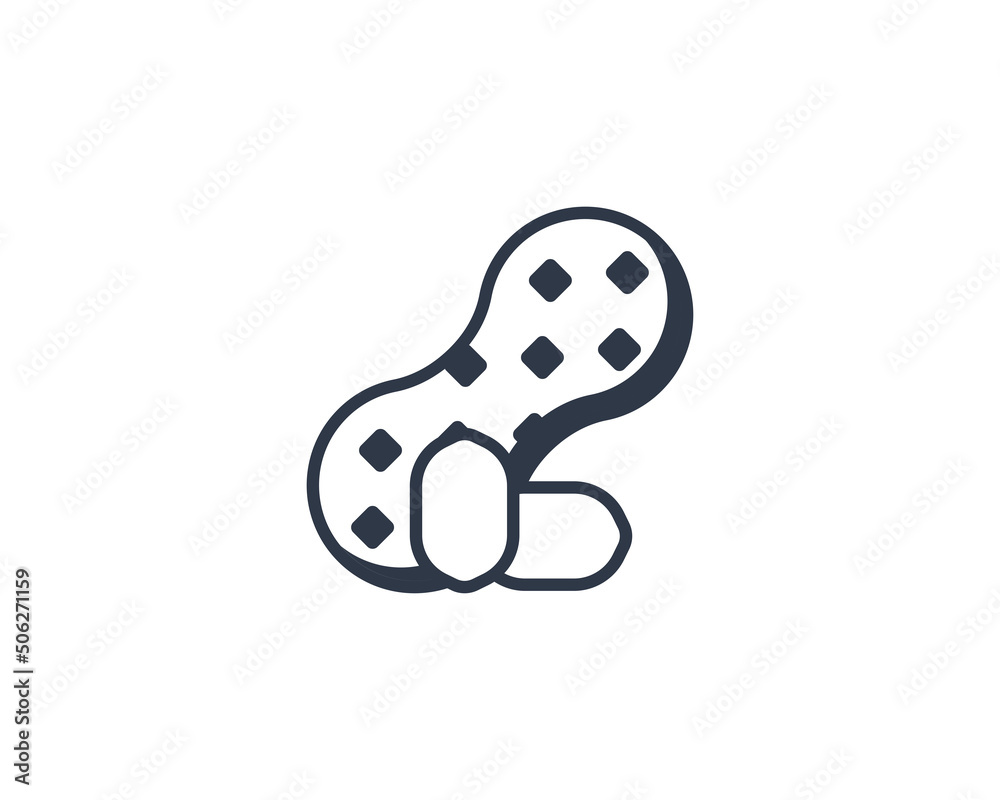 Peanuts vector flat emoticon. Isolated Peanuts emoji illustration