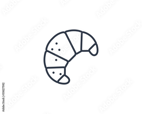 Croissant vector flat emoticon. Isolated Croissant emoji illustration. Croissant icon