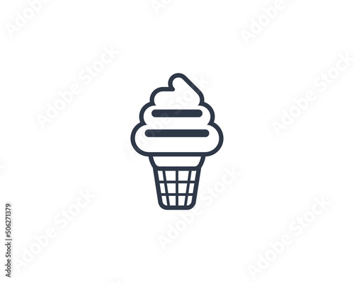 Soft Ice Cream vector flat emoticon. Isolated Soft Ice Cream emoji illustration. Ice Cream icon