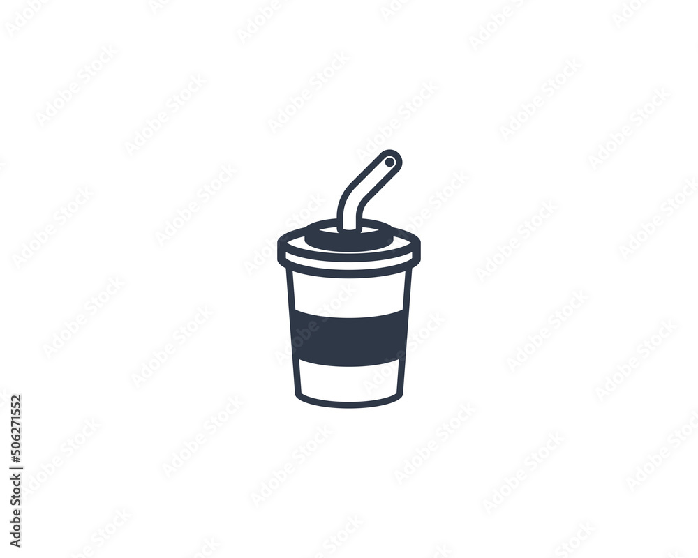 Cup with straw vector flat emoticon. Isolated Cup with straw illustration. Cup with straw icon Cup with straw vector flat emoticon. Isolated Cup with straw illustration. Cup with straw icon
