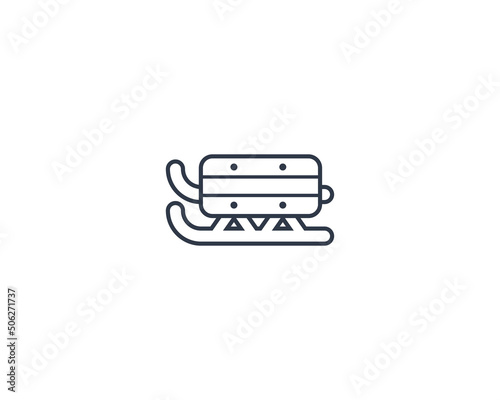 Sled vector flat emoticon. Isolated Sled illustration. Sled icon
