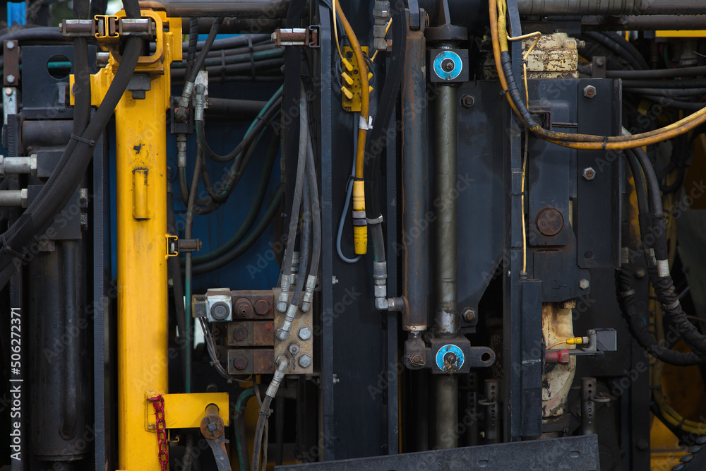 mechanic industrial train equipment service machine close-up