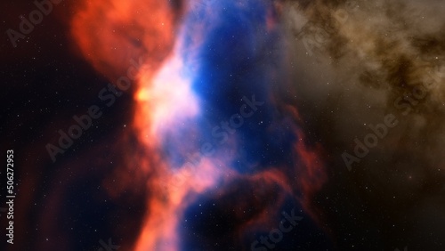 Fototapeta Naklejka Na Ścianę i Meble -  Space nebula, for use with projects on science, research, and education. Illustration