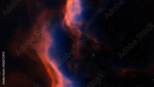 Fototapeta Naklejka Na Ścianę i Meble -  Space nebula, for use with projects on science, research, and education. Illustration