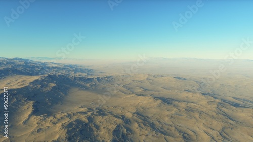 landscape on planet Mars  scenic desert scene on the red planet