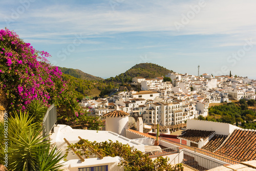 Frigiliana. Panorama view of this beautiful village in Malaga, Andalusia, Spain © lrpizarro