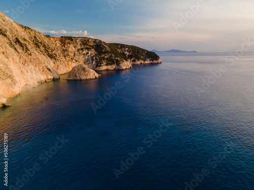cliffs at Lefkada island aerial view