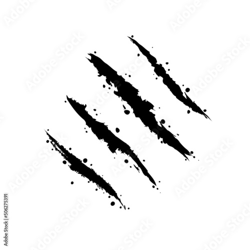 Scratched black claws surface background