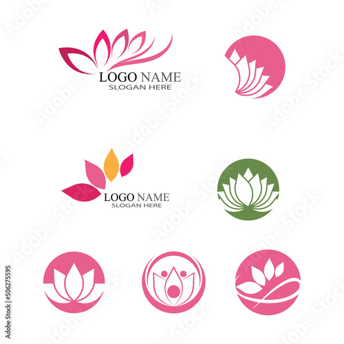 Beauty Vector lotus flowers design logo Template icon