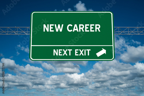 New Career sign on nature background.
