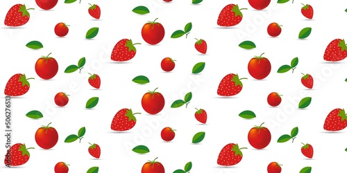  Strawberry. Pattern of strawberrys on colored background.