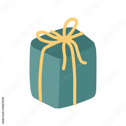 Gift, surprise gift box, birthday, special gift package, loyalty program rewards, miracle gift, vector icon, flat illustration.