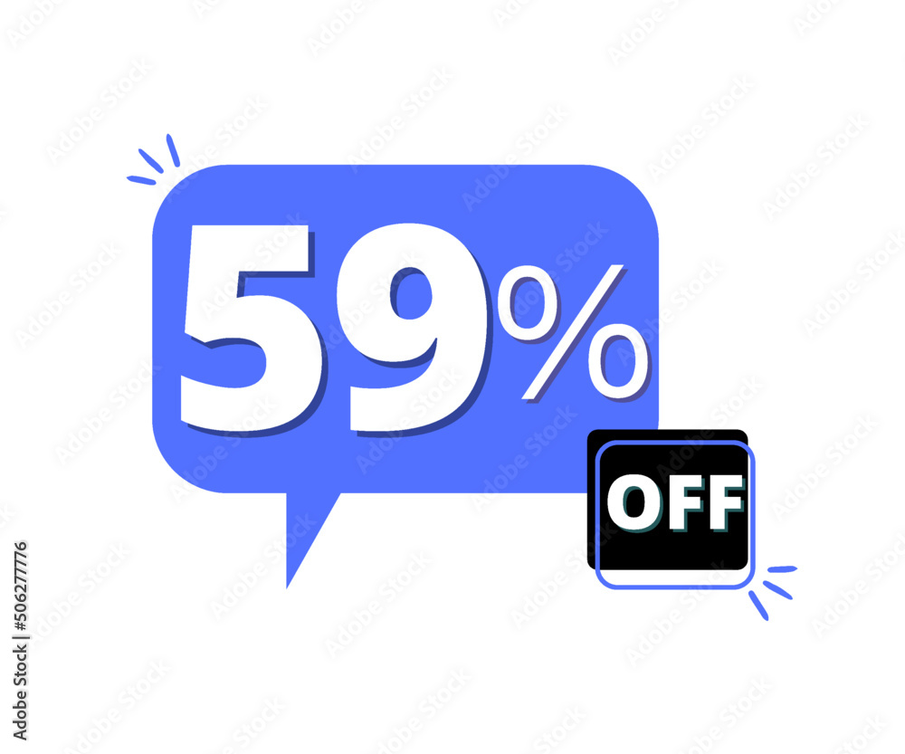 59% discount off with blue 3D thought bubble design 59% discount off with blue 3D thought bubble design