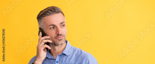 communication. businessman speak on smartphone. man boss has conversation.