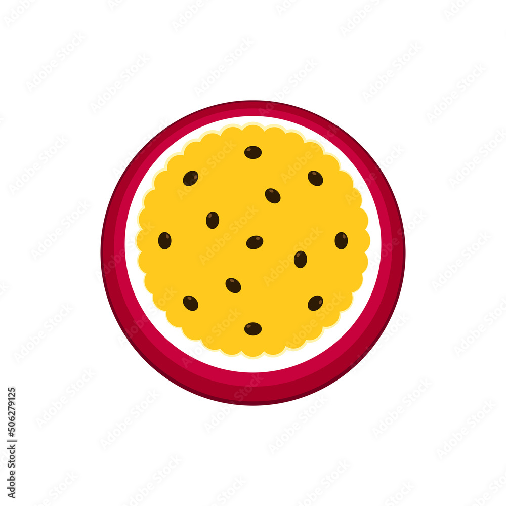 Isolated passion fruit. Illustration with cartoon isolated passion fruit with title on a white background. Passion fruit logo. Passion fruit In section vector. Isolated passion fruit. Illustration with cartoon isolated passion fruit with title on a white background. Passion fruit logo. Passion fruit In section vector.