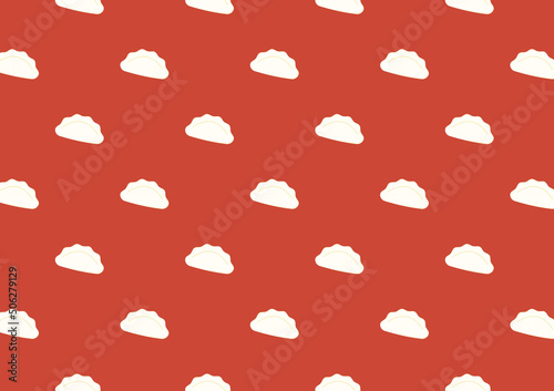 Dumplings food line icons vector pattern. Gyoza pattern wallpaper.