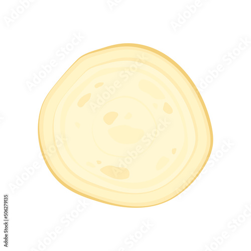 Chapati on white background. Indian food vector. Indian food Nan : vector illustration.