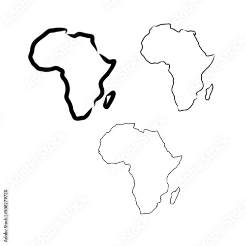 Africa map icon. isolated on white background. Vector illustration.