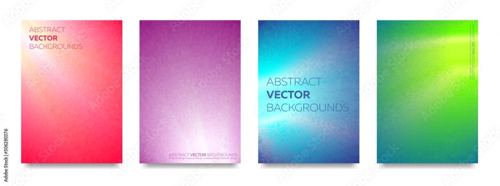 Fototapeta premium Set of texture backgrounds with glowing gradients. Vector.