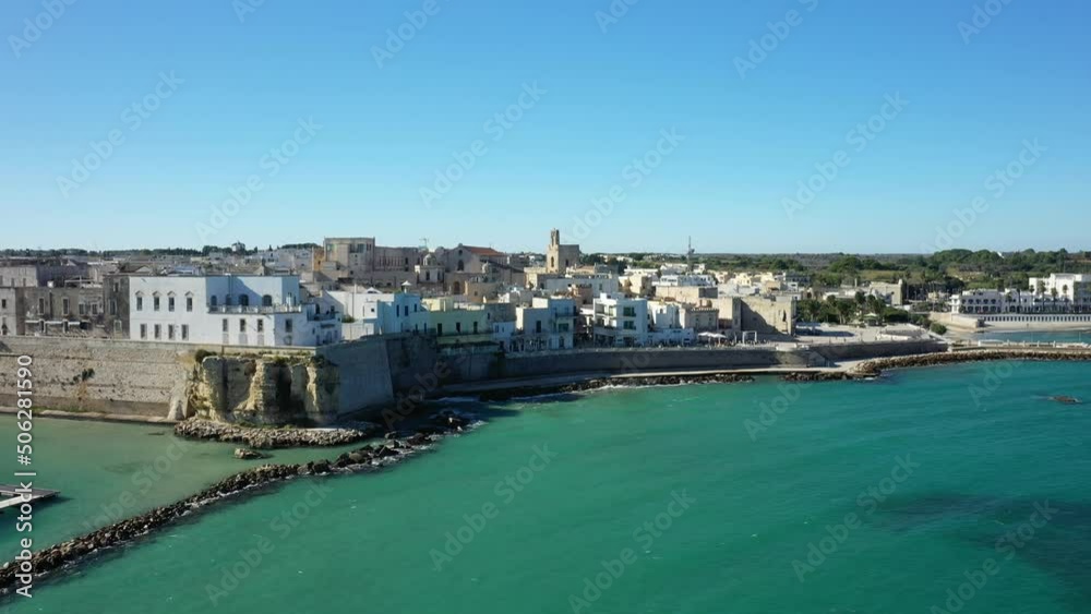 The medieval town center and port of Otranto in Europe, Italy, Puglia, towards Lecce, in summer, on a sunny day. The medieval town center and port of Otranto in Europe, Italy, Puglia, towards Lecce, in summer, on a sunny day.
