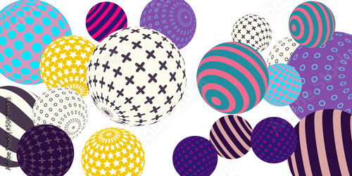 Retro 3d illustration abstract balls, great design for any purposes. Modern cover concept. Modern art isolated vector graphic. Abstract bright wallpaper. 3d geometric shape illustration.