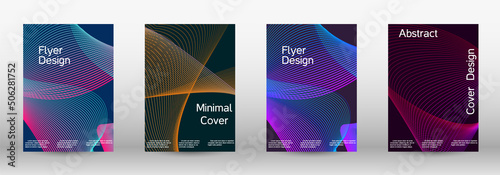 Minimum vector coverage. A set of modern abstract covers. Modern abstract background. Creative backgrounds from abstract lines to create a fashionable abstract cover, banner, poster, booklet.