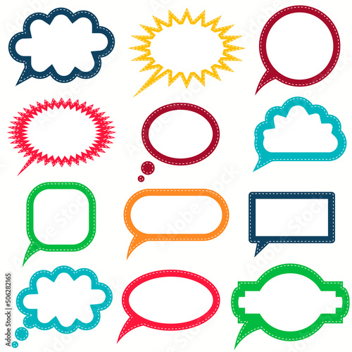 Cuadro en lienzo Speech and thought blobs color set