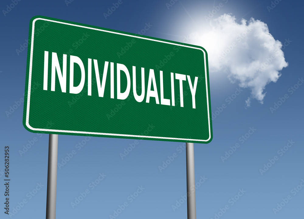 Individuality sign on nature background. Individuality sign on nature background.