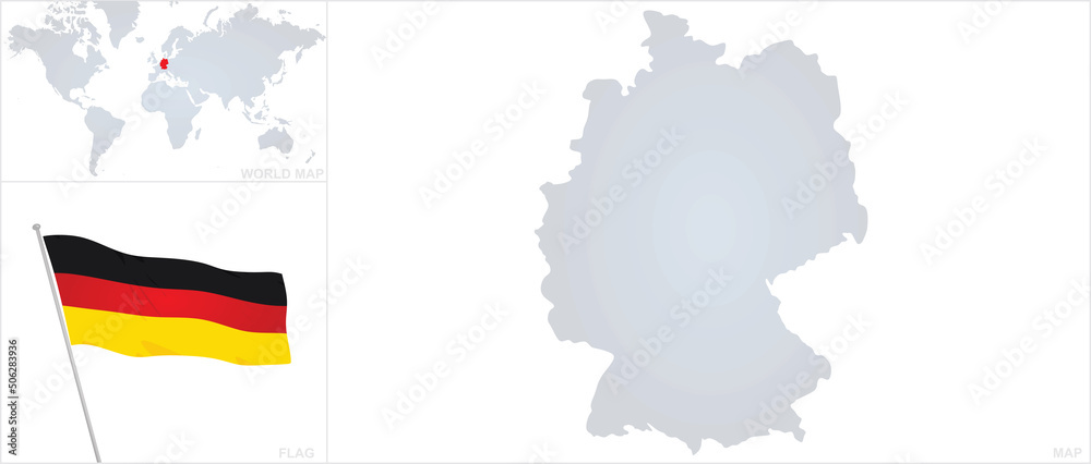 Fototapeta premium Germany map and flag. vector