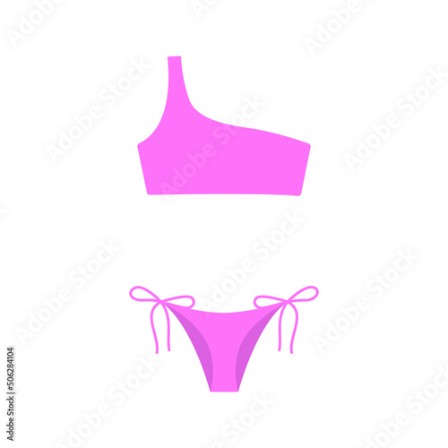Vector bikini illustration kits. Women's swimming suits for summer vacation. Stylish bikini collection.