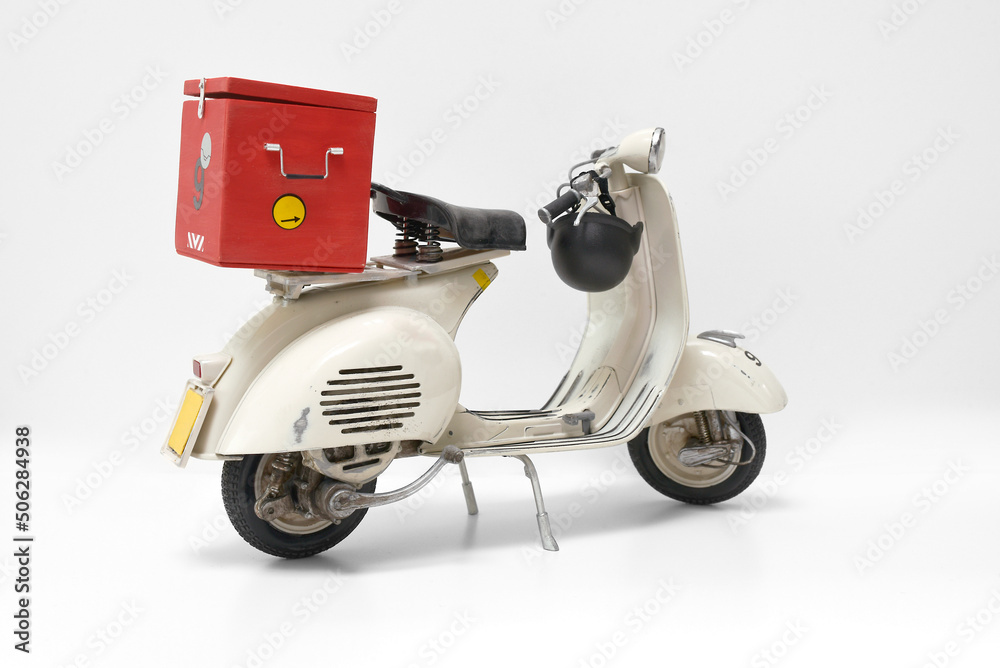 scooter miniature de livraison - coursier Stock Photo