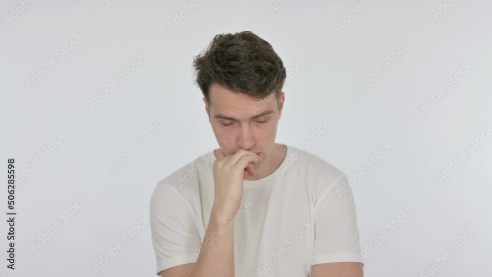 Sleeping Young Man on White Background Sleeping Young Man on White Background