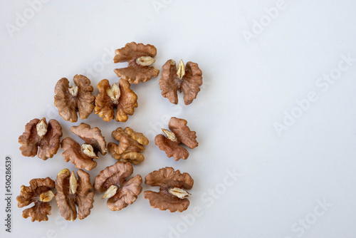  delicious walnut on a white background