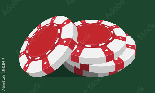 Stack of realistic empty red casino chips. Small pile of money or cash for games like poker and blackjack, roulette. Betting club and gambling, winning theme. vector style