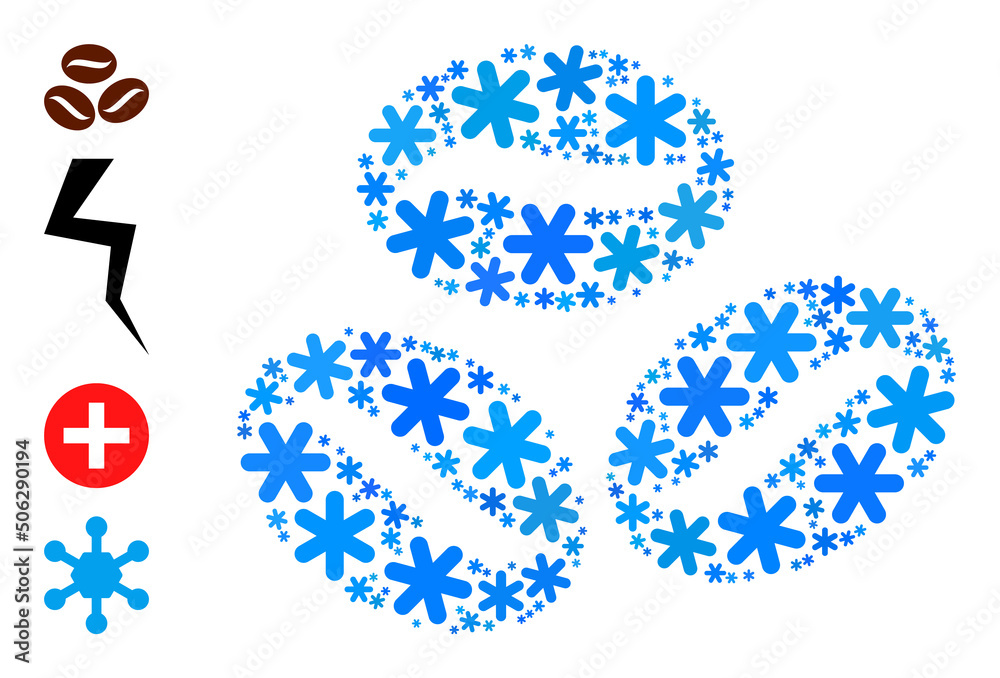 Mosaic coffee grains icon is done for winter, New Year, Christmas. Coffee grains icon mosaic is made with light blue snow items. Some bonus icons are added. Mosaic coffee grains icon is done for winter, New Year, Christmas. Coffee grains icon mosaic is made with light blue snow items. Some bonus icons are added.