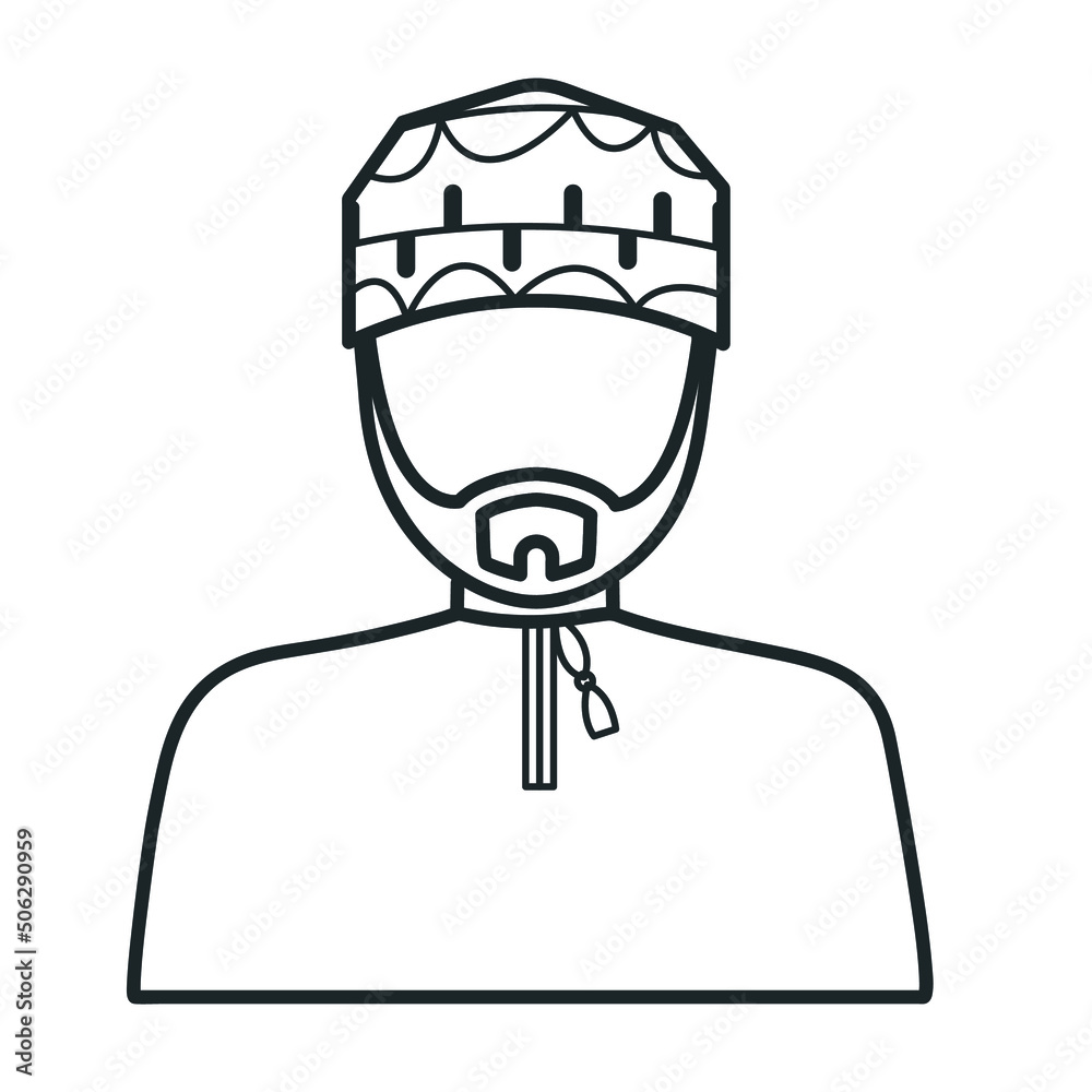 Obraz premium Omani Man wear Masar Kamah Vector icon arab 