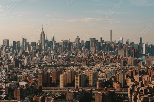 New York city skyline taken from Brooklyn bridge