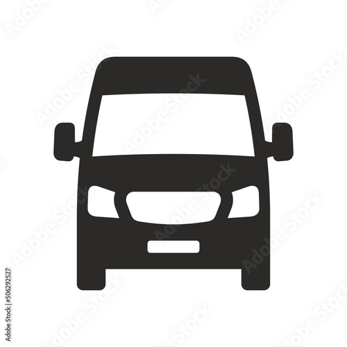 Van icon. Commercial vehicle. Delivery. Vector icon isolated on white background.