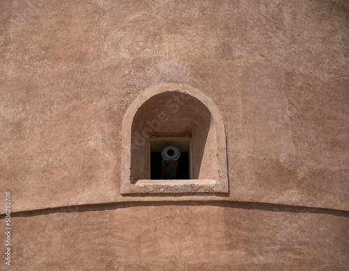 cannon window, Hazm castle in Rustaq in Oman