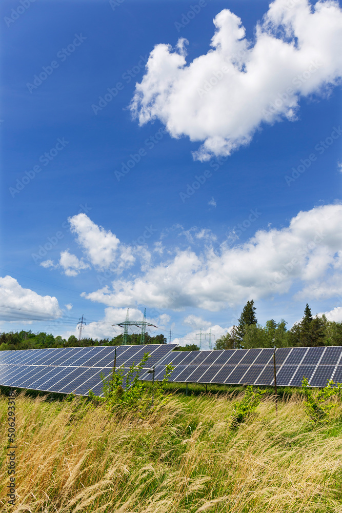Solar Power Station in the sunny cloudy spring Nature Solar Power Station in the sunny cloudy spring Nature